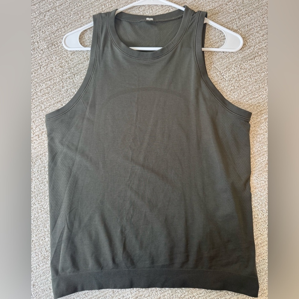 LULULEMON OLIVE GREEN TANK TOP (SIZE 10)